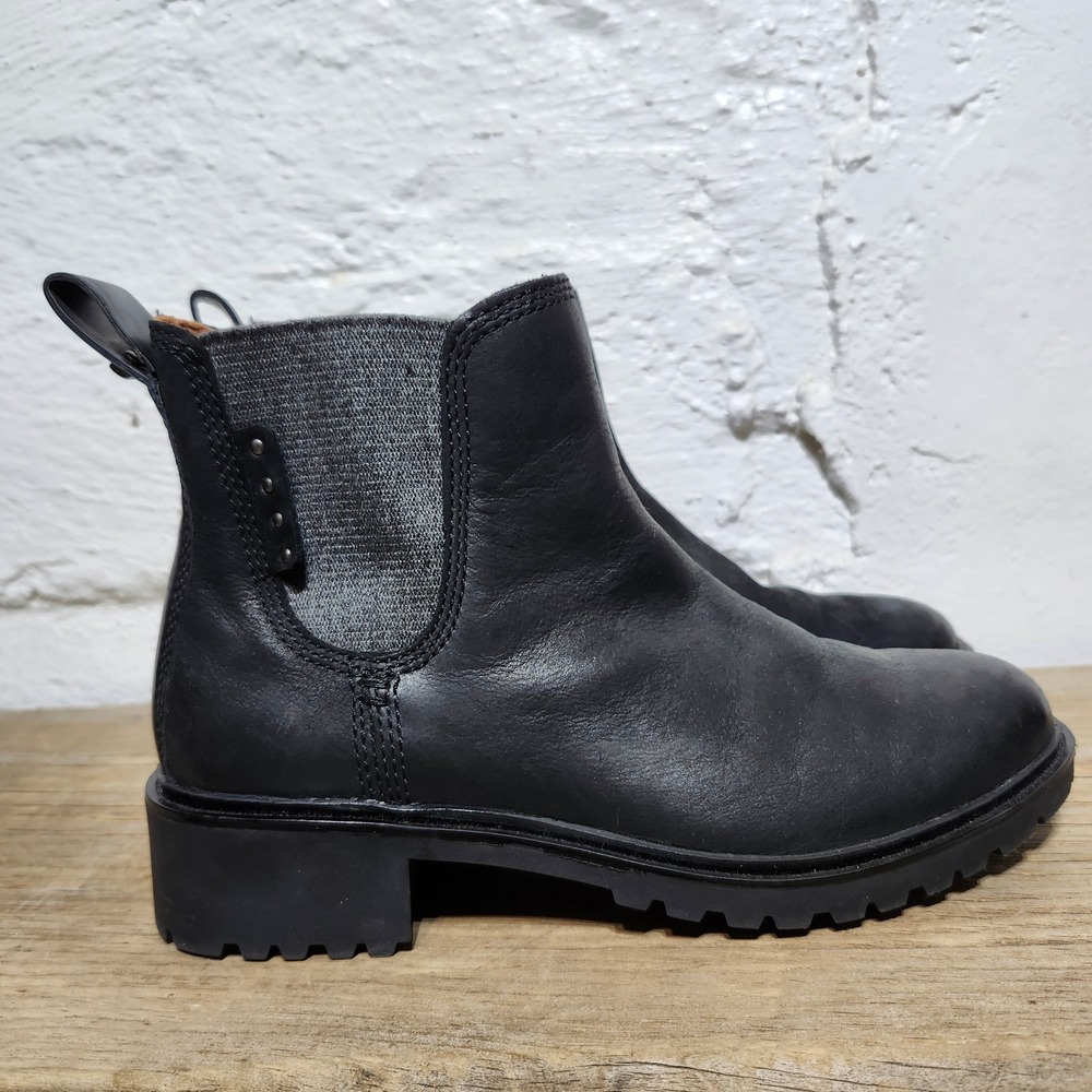 Cobb Hill Waterproof Leather Ankle‎ Boots Women's Size 7 M Black Casual Lug Sole